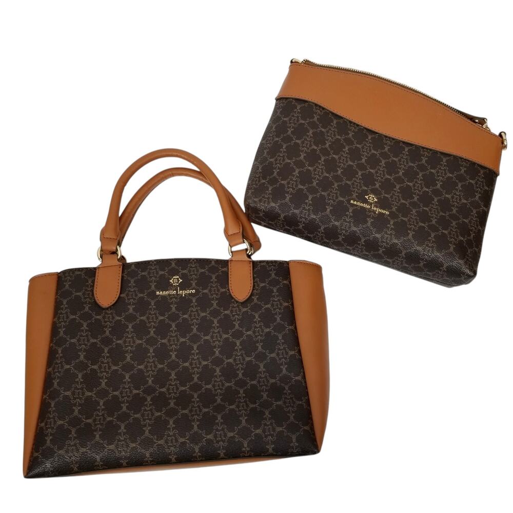 Nanette Lepore Women's Brown Faux Vegan Leather Purse Handbag